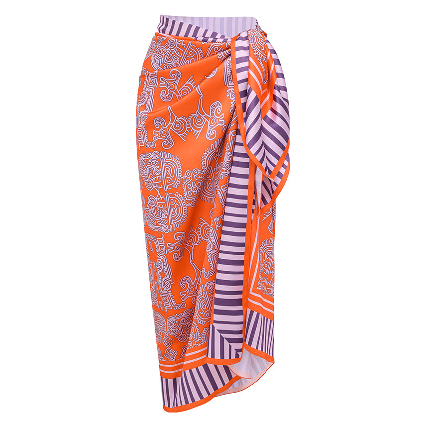 Halter Neck Underwire Tribal Print Swimsuit Set(s)