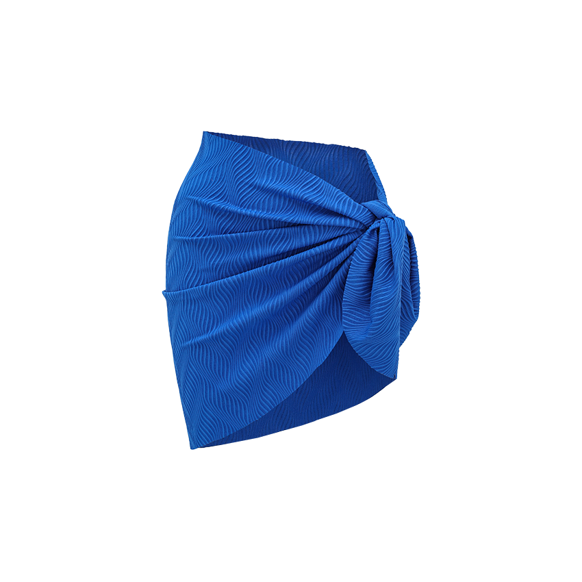 Halter-neck Blue Textured Swimsuit set(s)