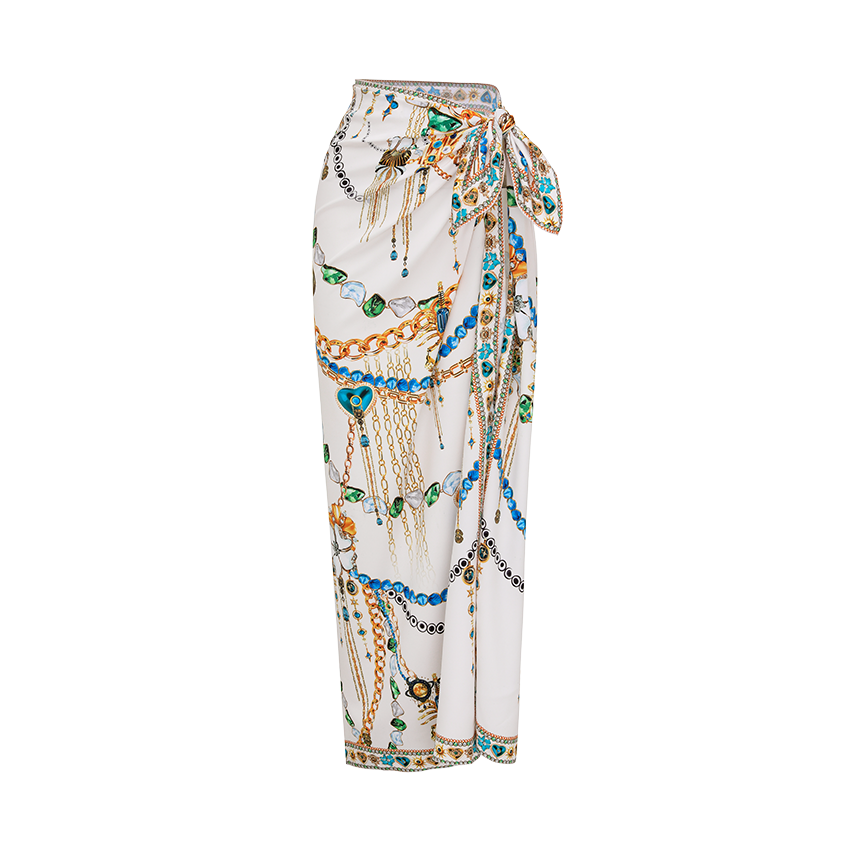 Drawstring Celestial Chains Print Swimsuit Set(s)