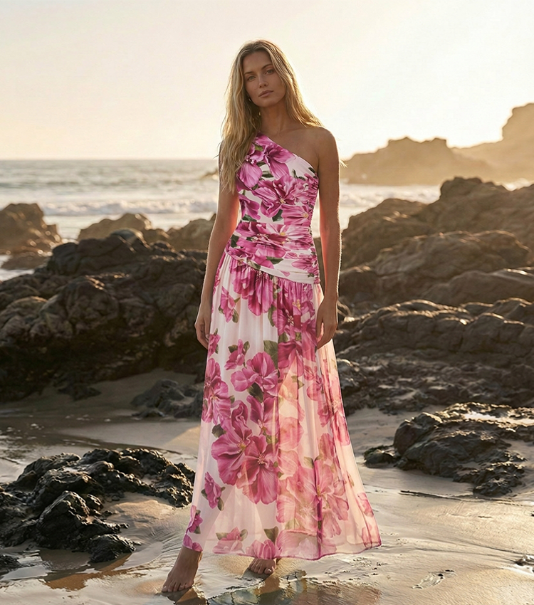 Pink Floral Printed Swimsuit Set(s)