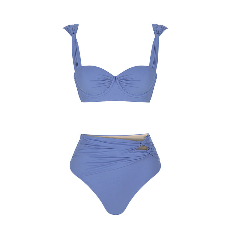 Plus Size Push Up High Waist Bikini Swimsuit and Sarong Flaxmaker