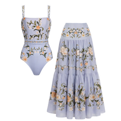 Adjustable Shoulder Strap Floral Print Swimsuit Set(s)