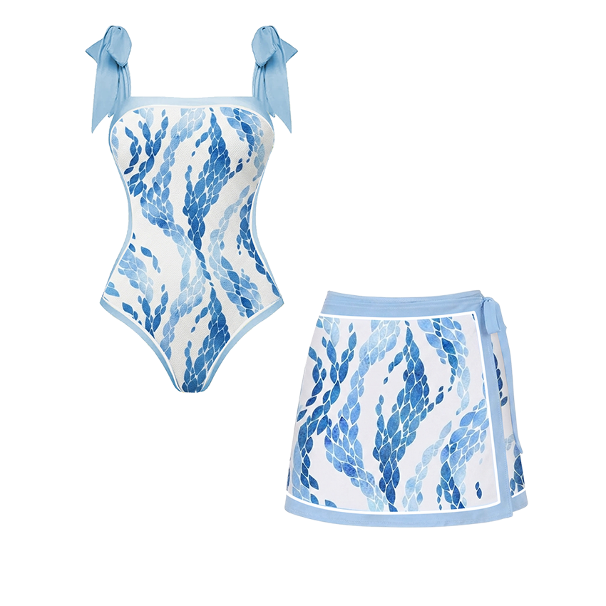 Adjustable Tie Straps Print Swimsuit Set(s)