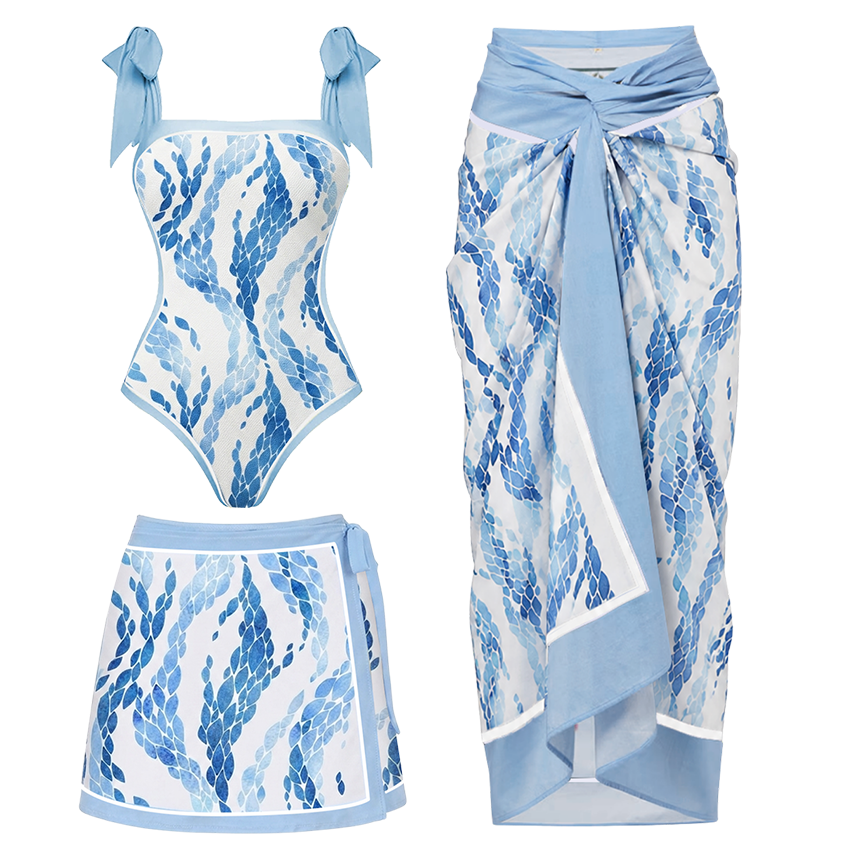 Adjustable Tie Straps Print Swimsuit Set(s)