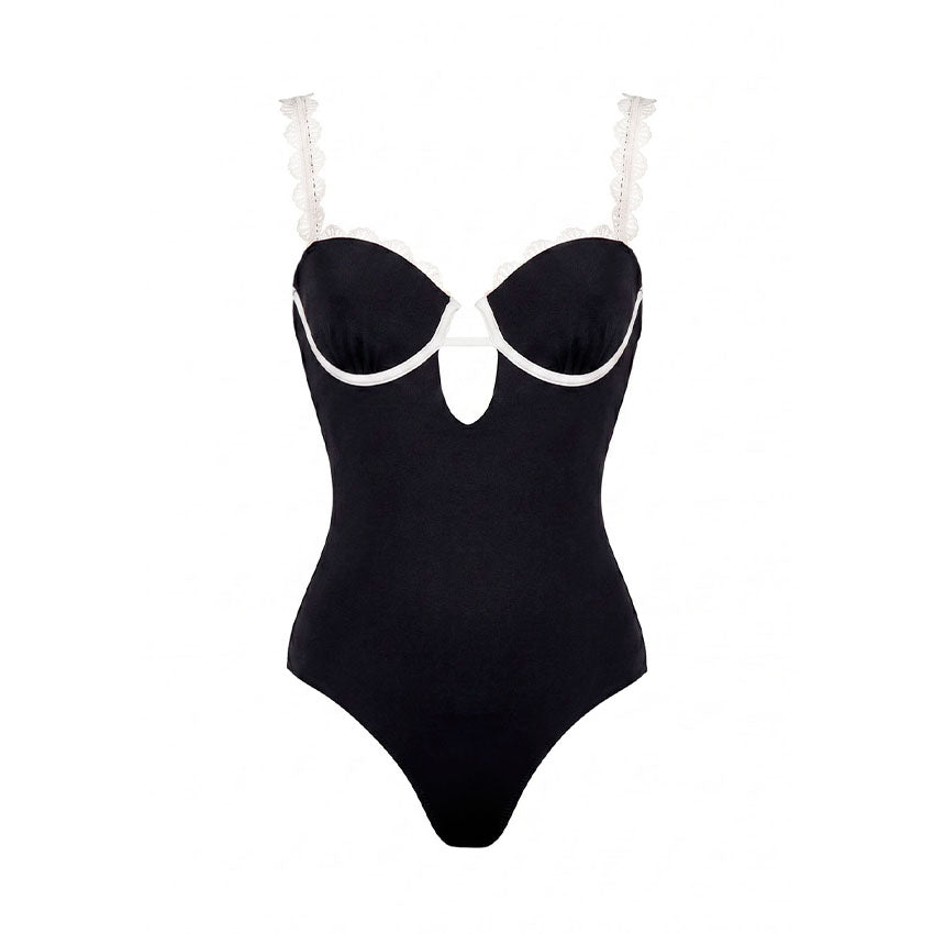 Bandeau Lace Solid Color Swimsuit Set(s)