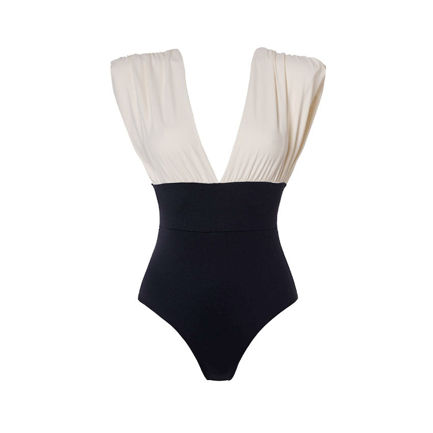 V Neck Color Block Swimsuit Set(s)