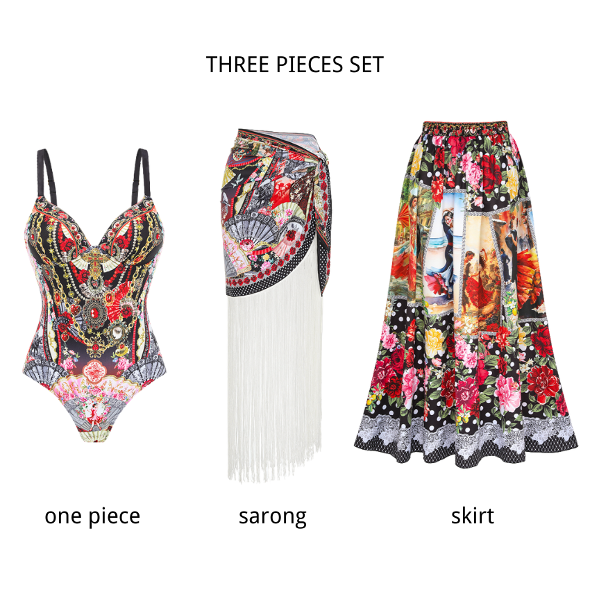 Underwire Chain Print Swimsuit Set(s)