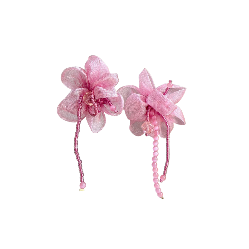 Handmade Beaded Flower Stud Earrings