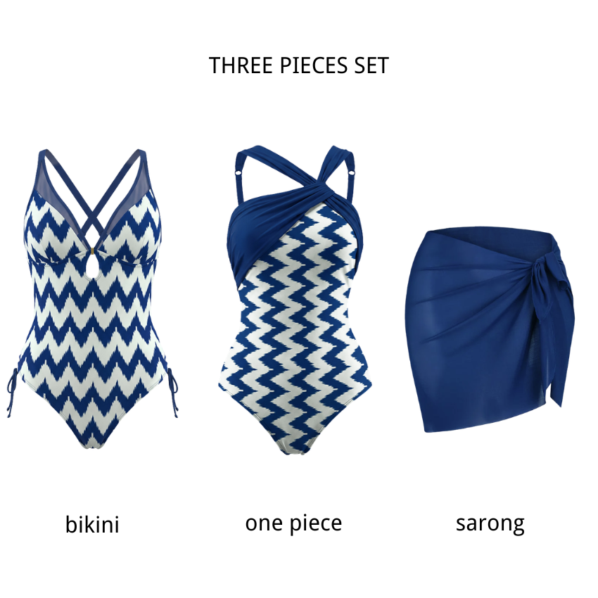 V-neck Drawstring Shaping Effect Swimsuit set(s)