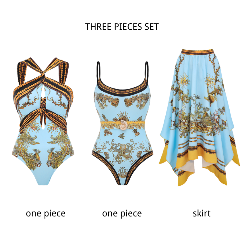 Marine Life Print Swimsuit set(s)