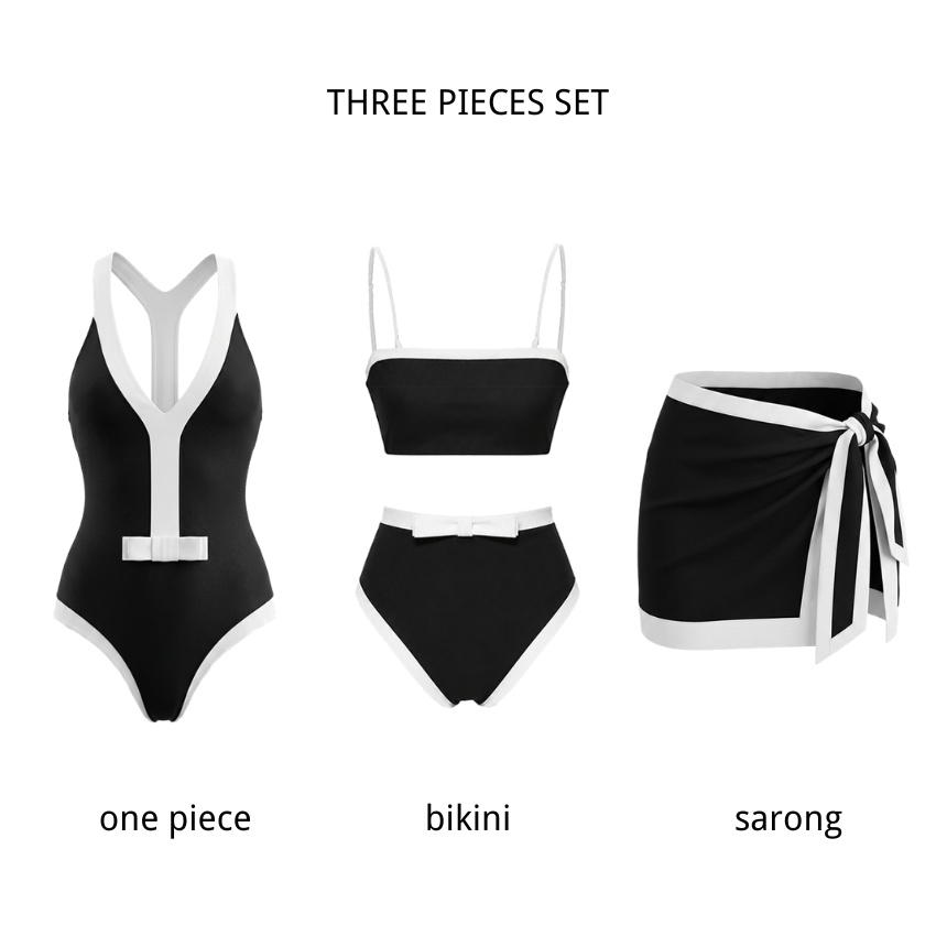 Black & White Color Blocking Swimsuit set(s)