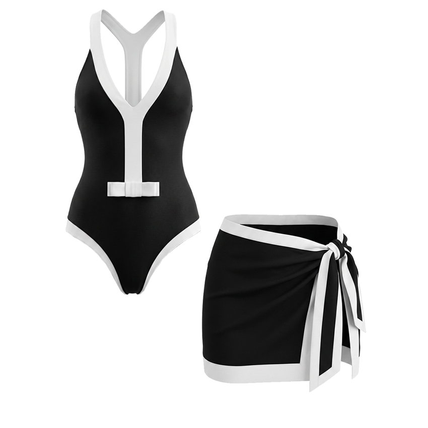 Black & White Color Blocking Swimsuit set(s)