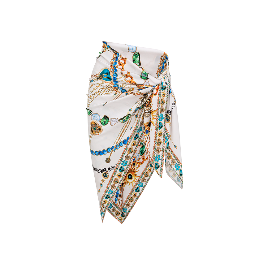 Drawstring Celestial Chains Print Swimsuit Set(s)