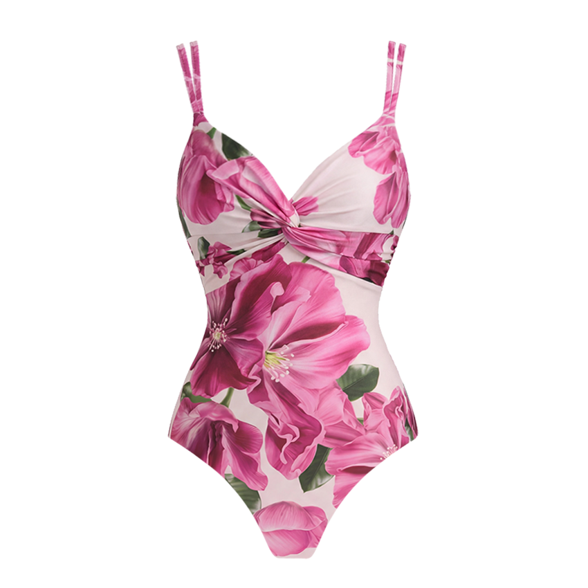 Pink Floral Printed Swimsuit Set(s)