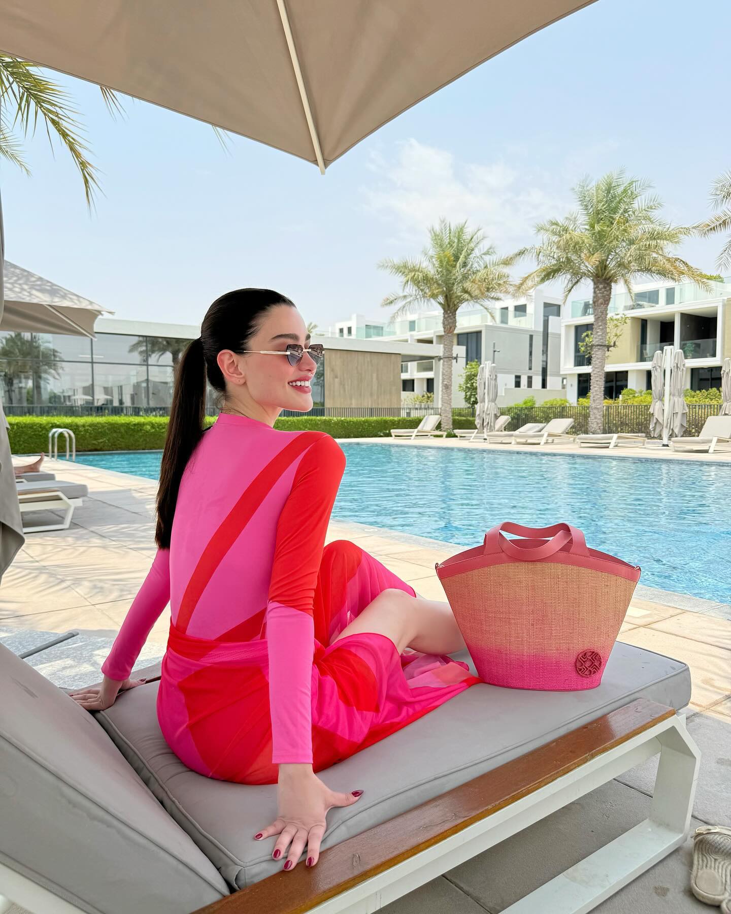 Plus Size Rash Guard Long Sleeve Zip Front Pink One Piece Surf Swimsuit and Sarong Flaxmaker