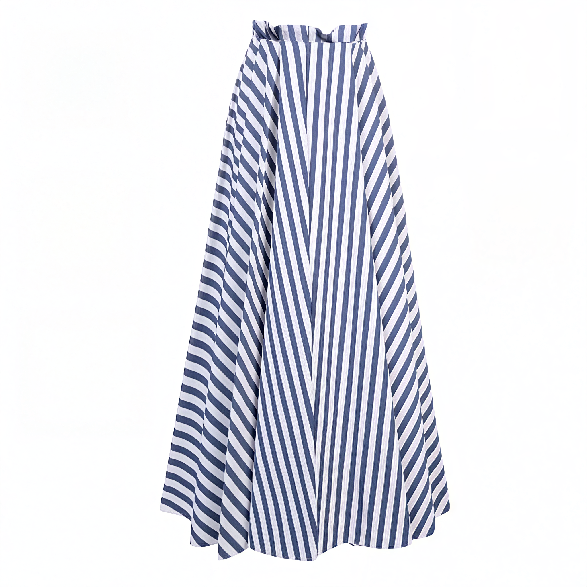 Plus Size Ruffle Striped Print One Piece Swimsuit and Skirt
