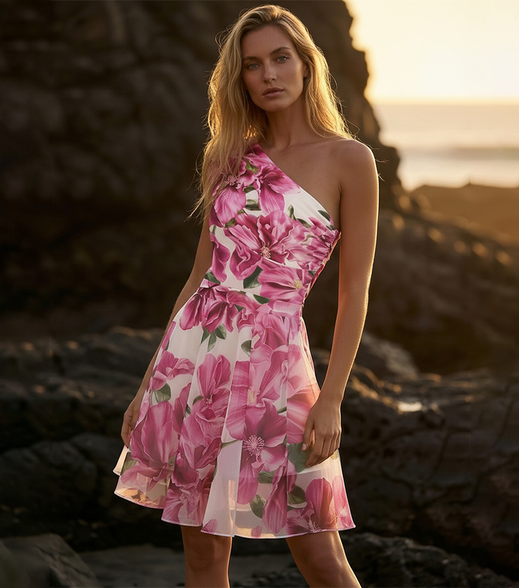 Pink Floral Printed Swimsuit Set(s)