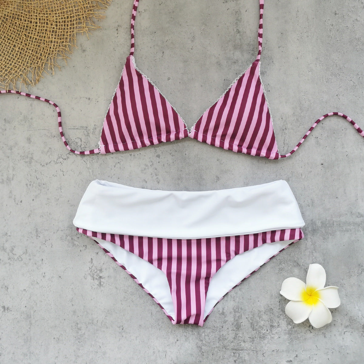 Sexy Striped Print Bikini