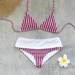 Sexy Striped Print Bikini