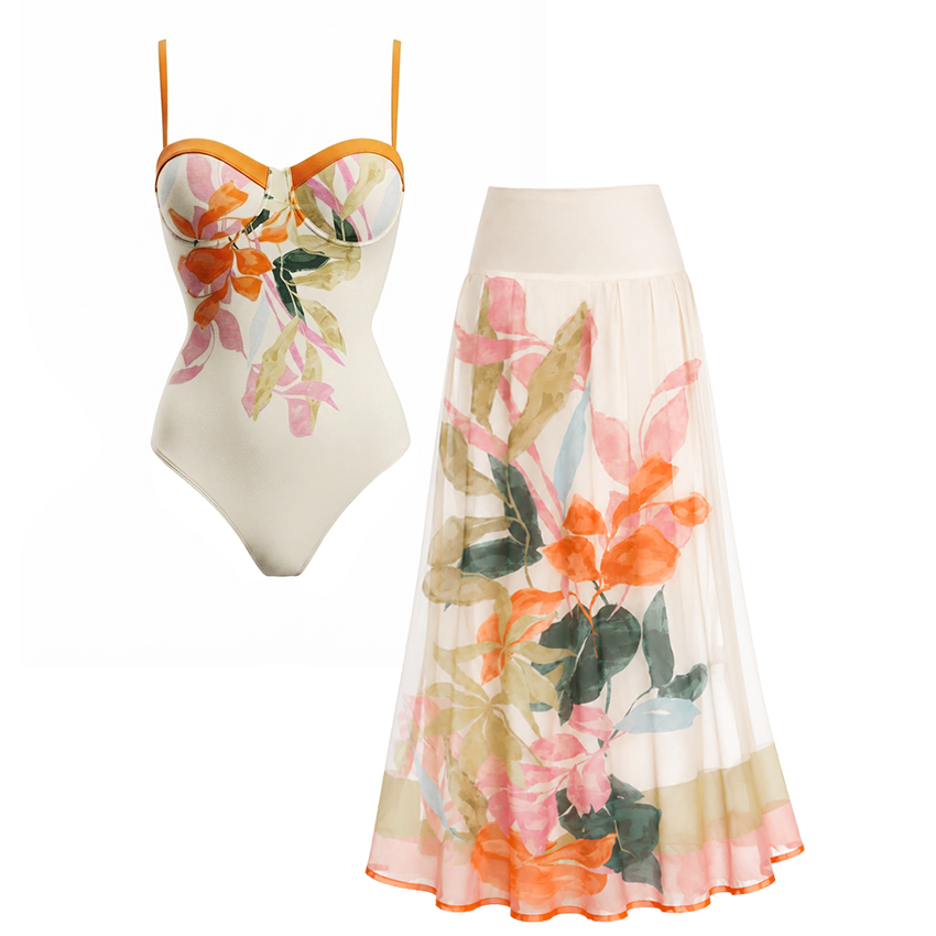 Sling Tropical Floral  Print Swimsuit Set(s)