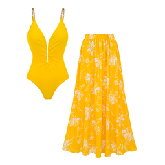 Gold Plunge Deep V-neck Swimsuit set(s)