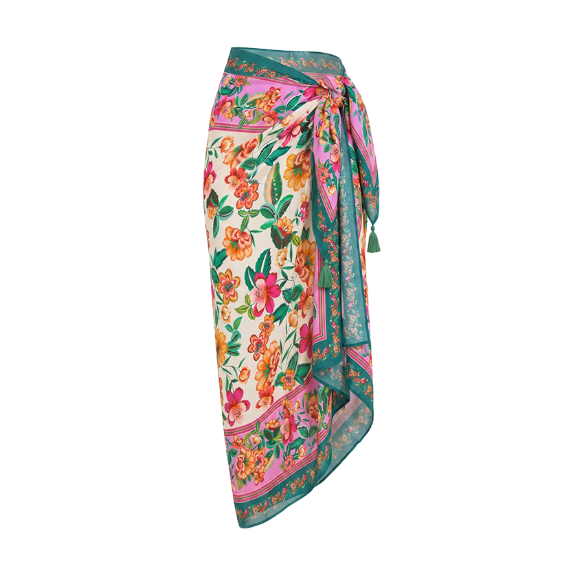 Halter-neck Bloom Haven Print Swimsuit Set(s)