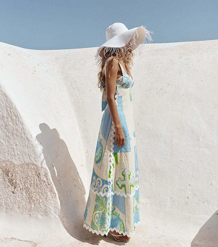 Bowknot Printed Dress