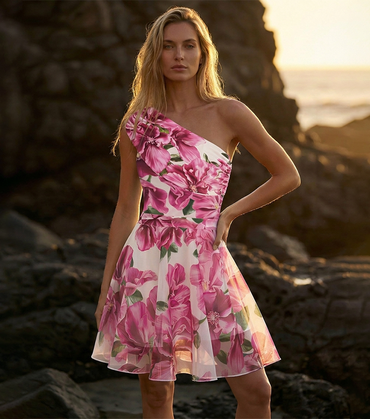 Pink Floral Printed Swimsuit Set(s)
