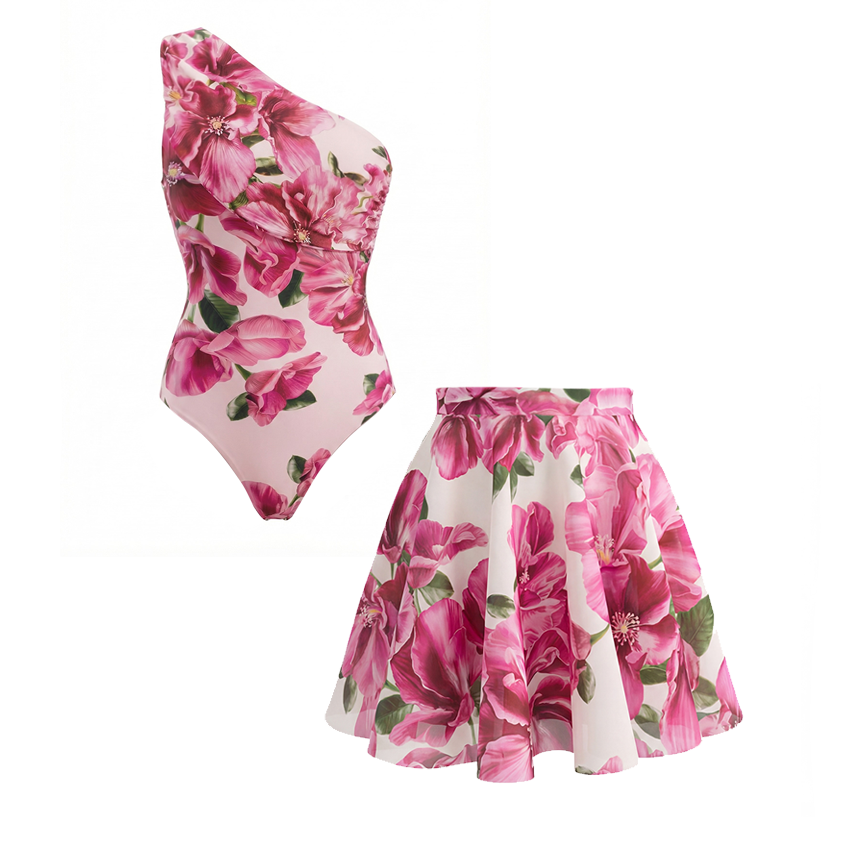 Pink Floral Printed Swimsuit Set(s)