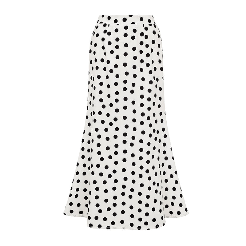 Plus Size One Shoulder Ruffle Dot Printed Cut Out One Piece Swimsuit and Skirt Flaxmaker
