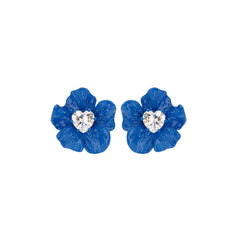 Rhinestone Flower Stud Earrings
