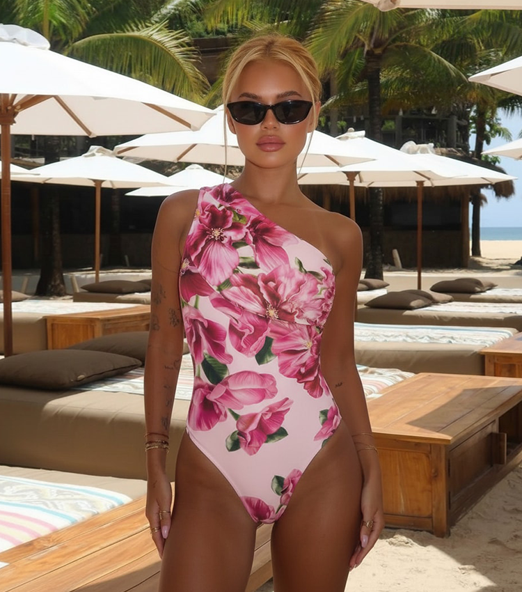 Pink Floral Printed Swimsuit Set(s)