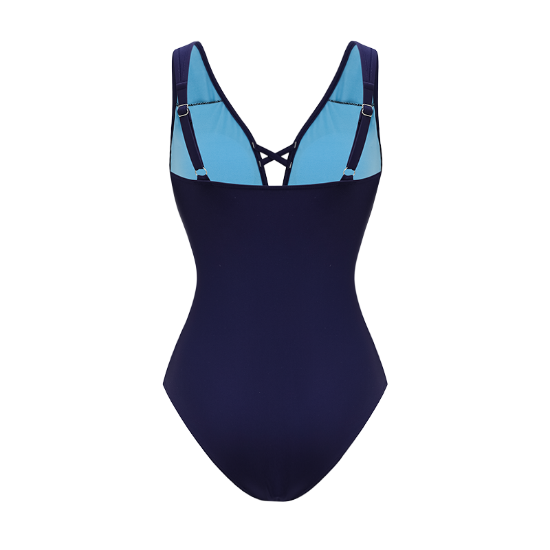 Plus Size Laser Hollow Out One Piece Swimsuit and Skirt