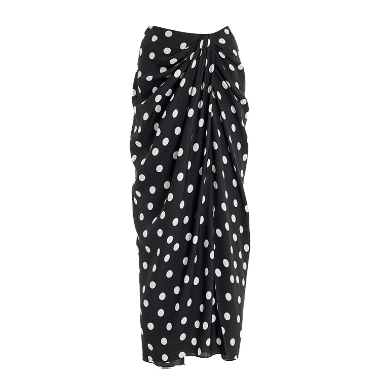 Plus Size Polka-Dot One Piece Swimsuit and Skirt