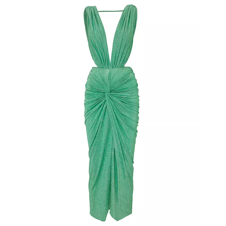 Glitter Texture Pleated Design One Piece Swimsuit and Skirt Flaxmaker