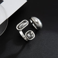 Black with Inlaid Diamonds Toe Ring