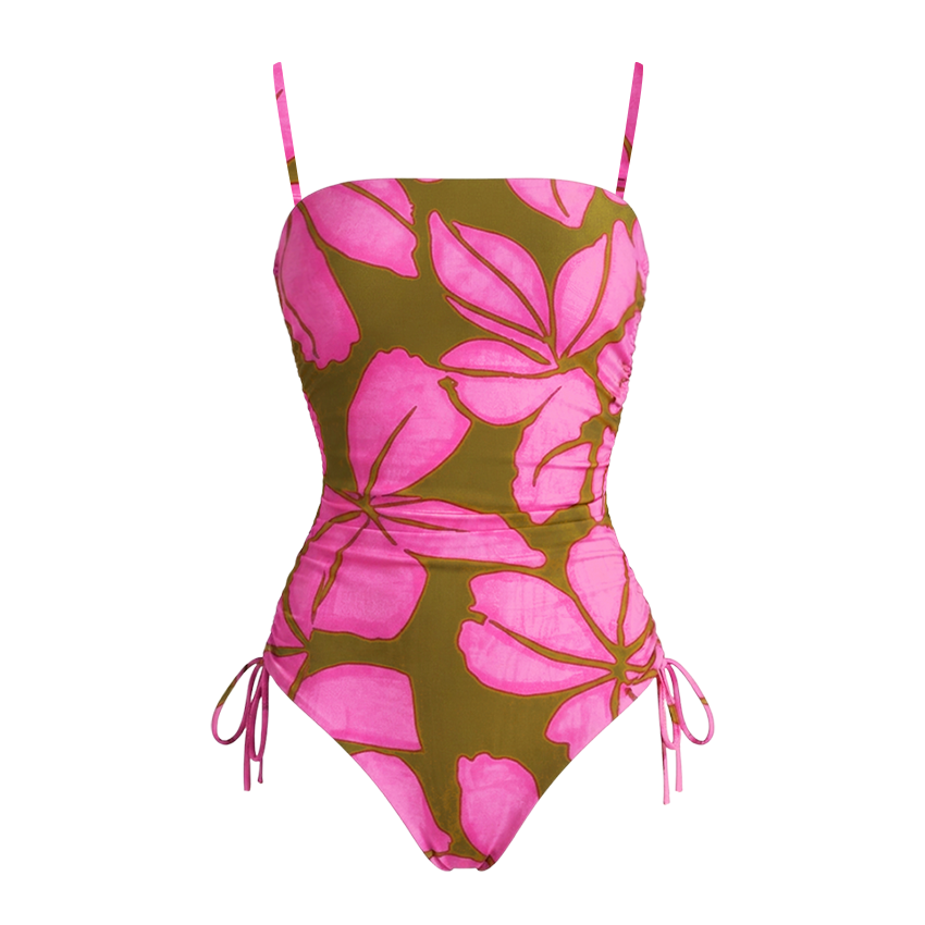 Bandeau Colorblock Detachable Shoulder Strap Swimsuit Set(s)