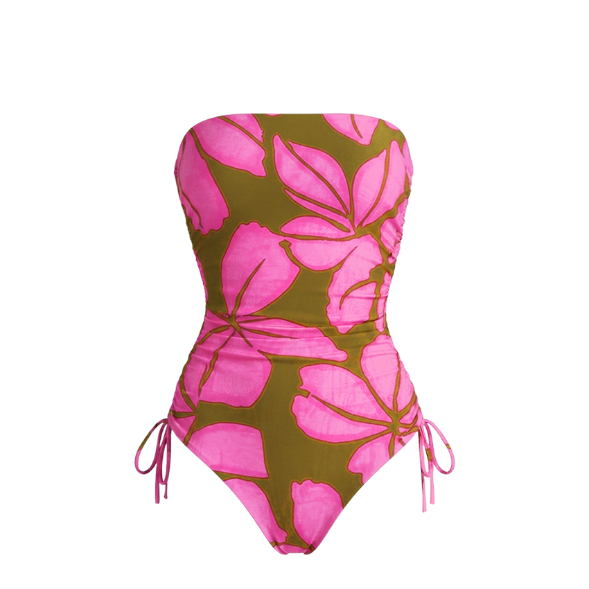 Bandeau Colorblock Detachable Shoulder Strap Swimsuit Set(s)