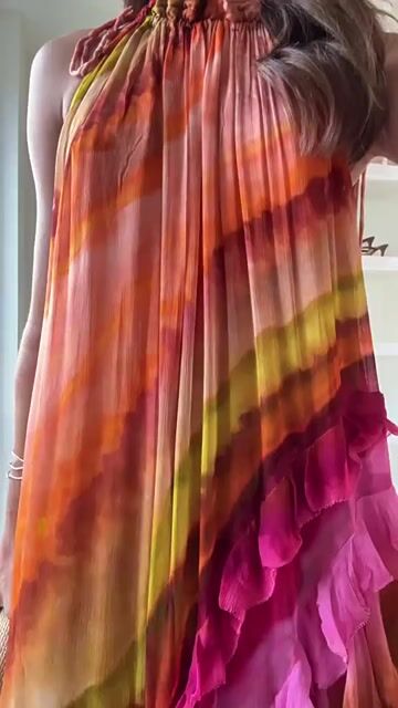 Ombre Print Halter Dress