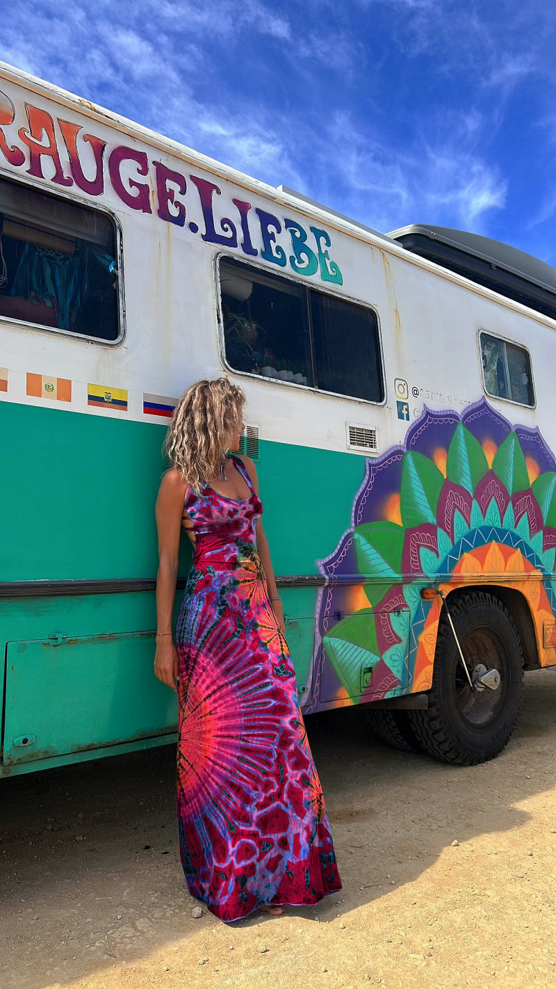 Tie-dyed Sling Backless Dress