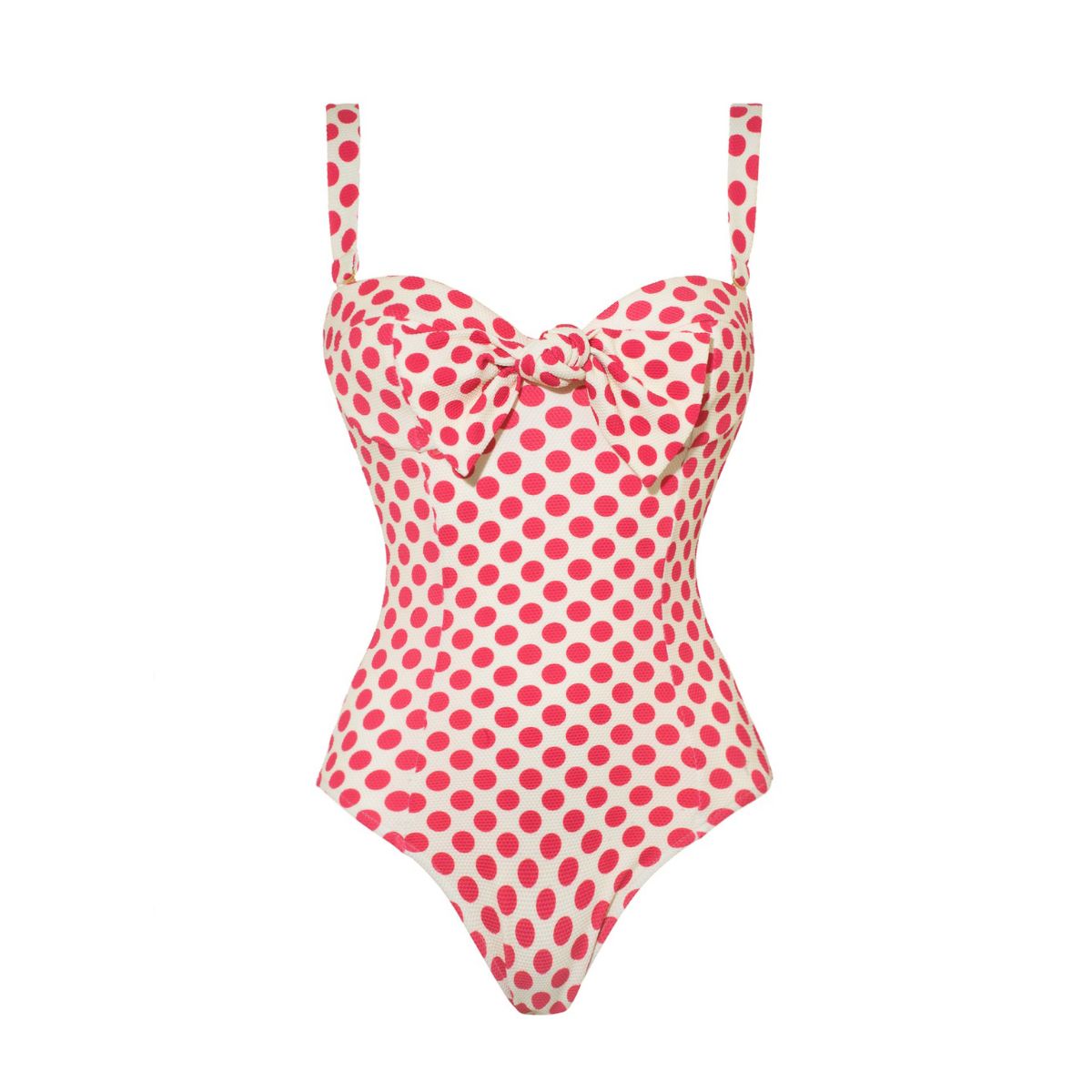 Plus Size Bowknot Polka Dot Print One Piece Swimsuit and Skirt