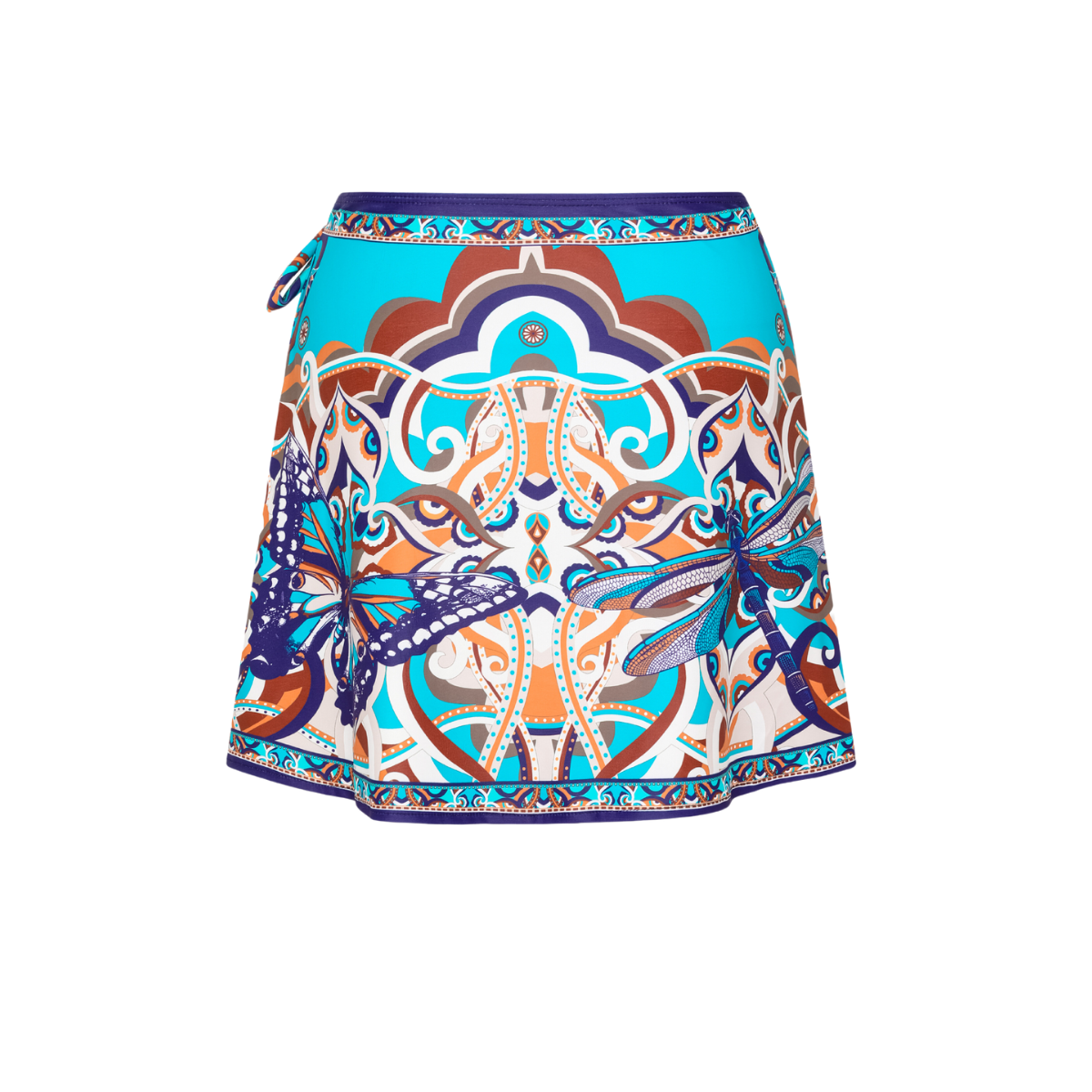 Butterfly and Dragonfly One Shoulder Hollow Print Bikini Swimsuit and Skirt