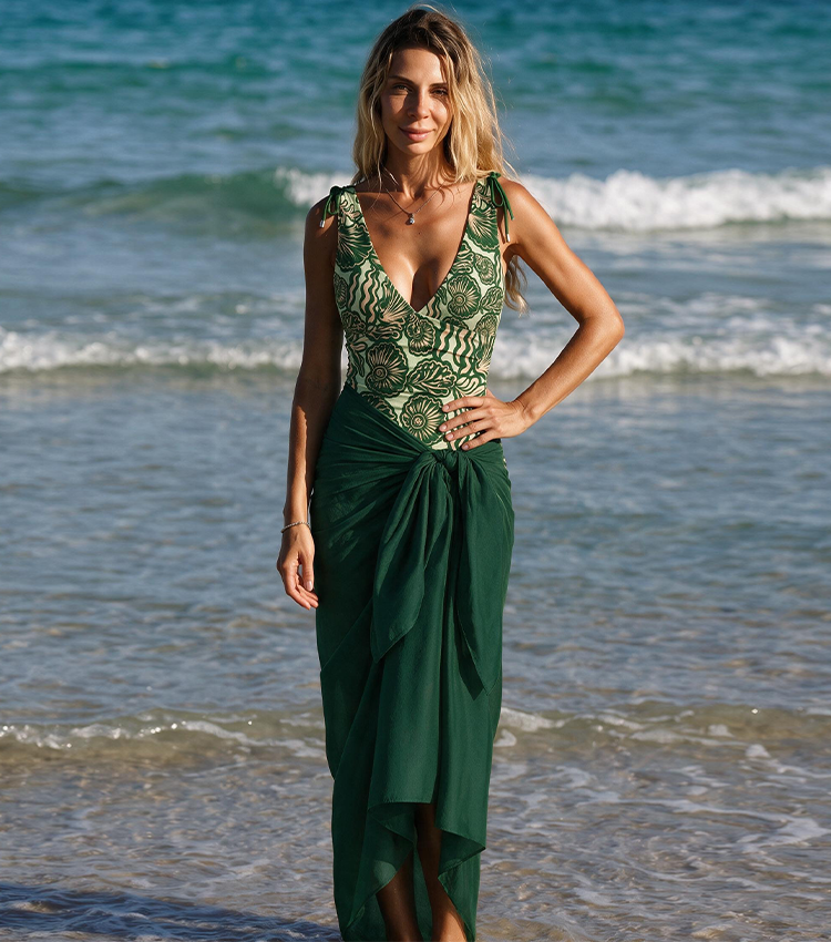 Tummy Control Seashell Print Swimsuit set(s)