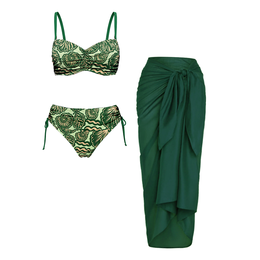 Tummy Control Seashell Print Swimsuit set(s)