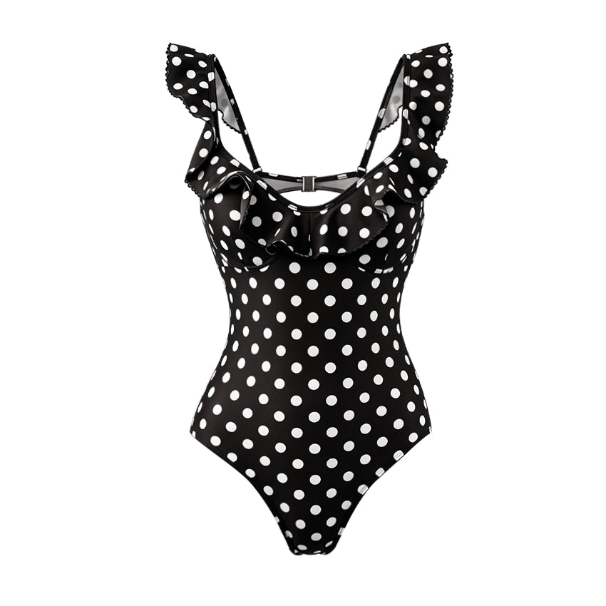 Ruffle Polka Dots Printed Swimsuit Set(s)