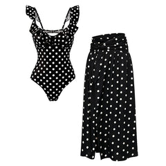 Ruffle Polka Dots Printed Swimsuit Set(s)