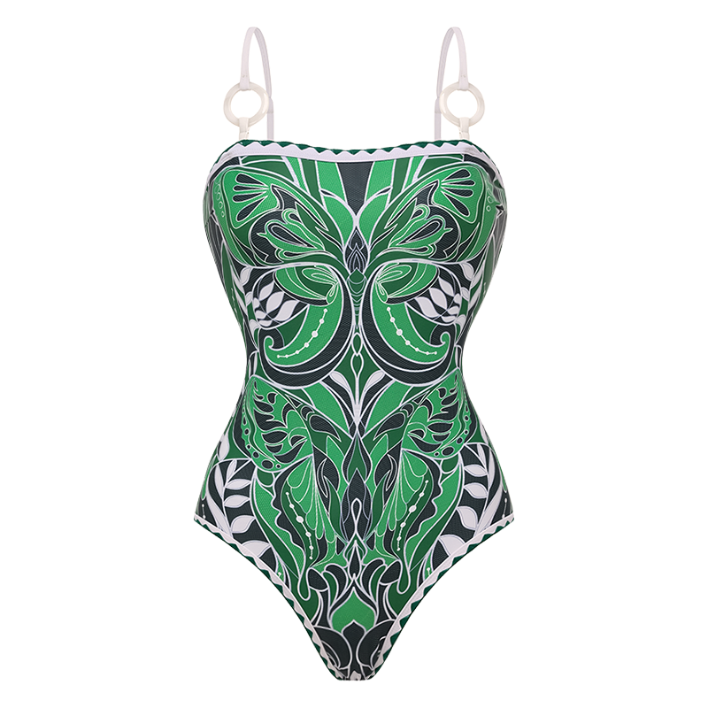 Butterfly Printed One Piece Swimsuit and Skirt Flaxmaker