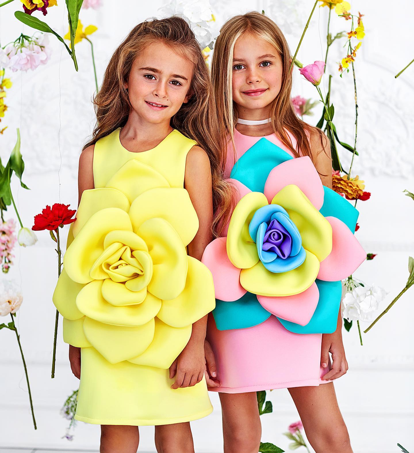 Mom&Me 3D Colorful Floral Sleeveless Dress