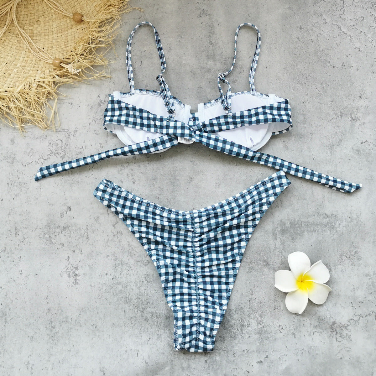 Sexy Plaid Print Swimsuit Set(s)