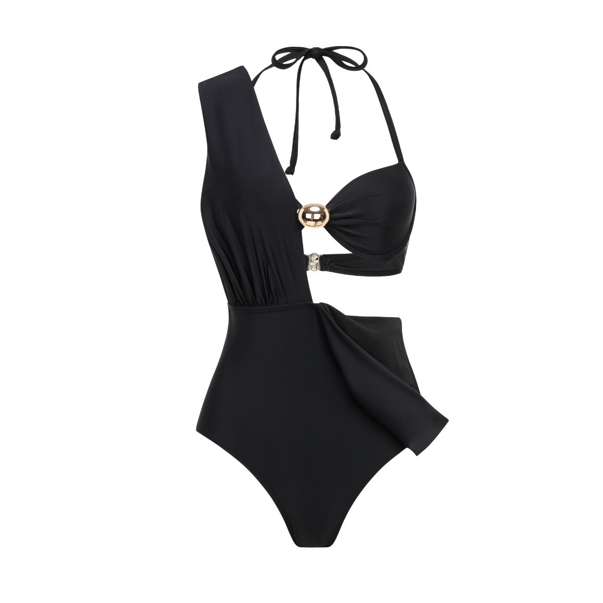 Plus Size Bikini & Plunging Ruched Swim Set
